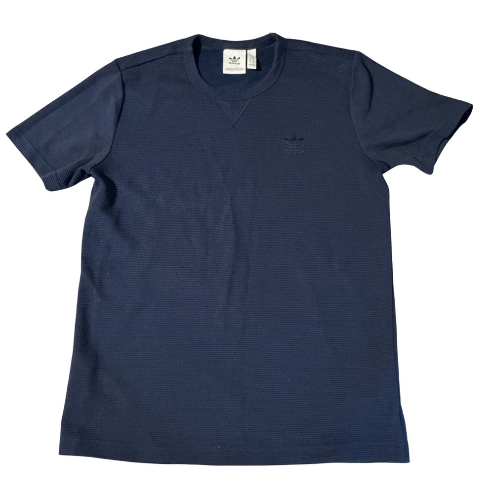 adidas Navy Short Sleeve Waffle Crew Tee